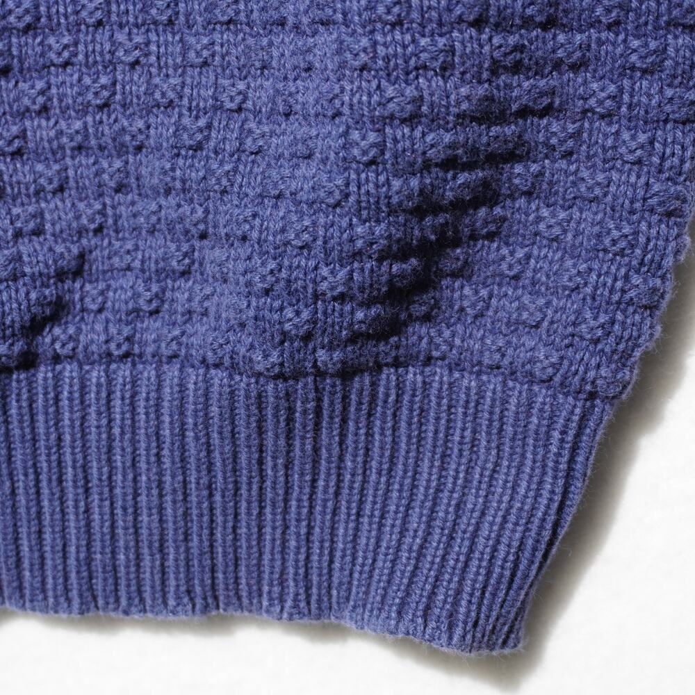 SWP USA Textured Knit Sweater Vest Men’s L Purple V-Neck Vintage Loose Fit - Picture 4 of 8